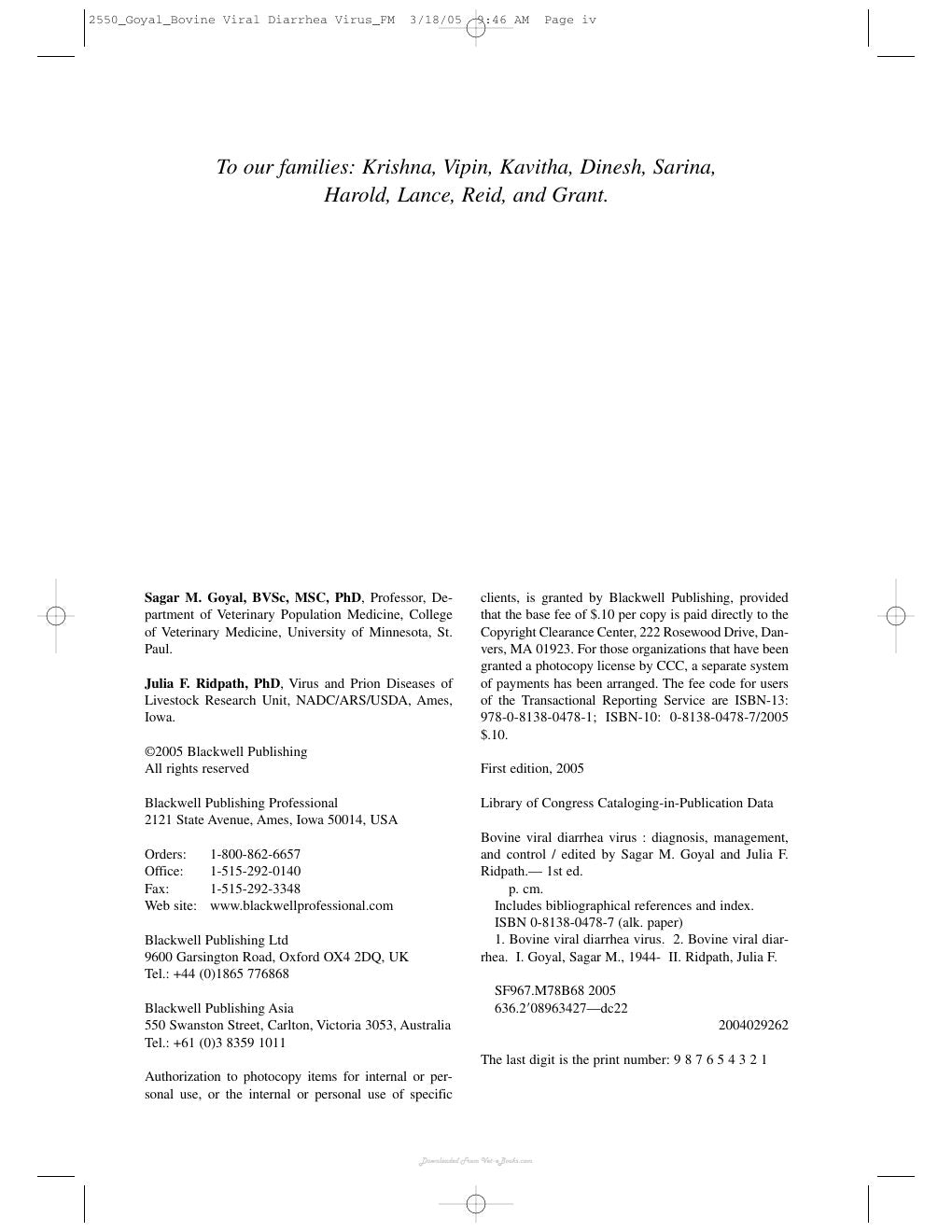 Look Inside sample page - Bovine Viral Diarrhea Virus Diagnosis Management And Control