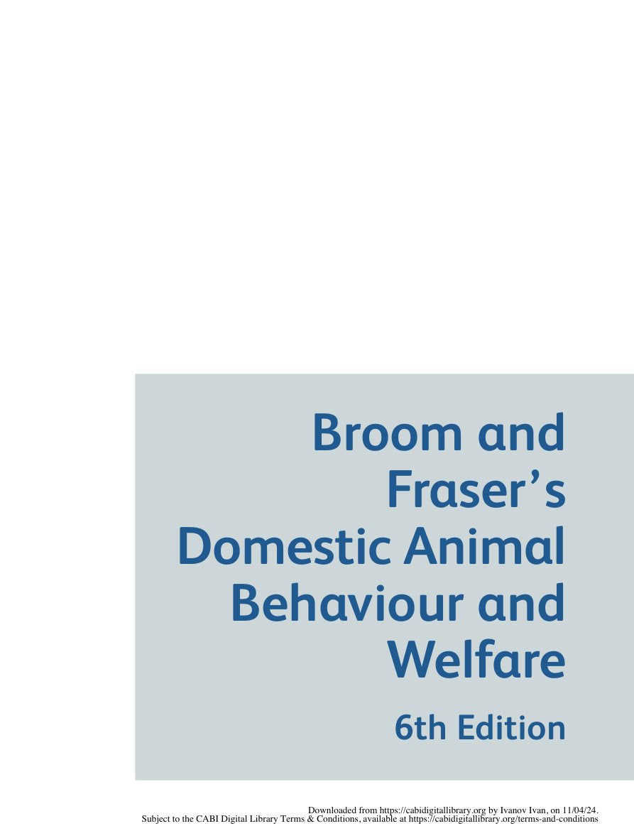 Look Inside page 2 - Broom And Frasers Domestic Animal Behaviour And Welfare 6Th Edition