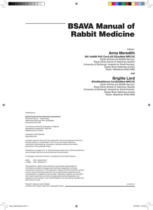 Look Inside sample page 2 - Bsava Manual of Rabbit Medicine