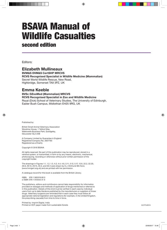 Look Inside sample page 2 - Bsava Manual Of Wildlife Casualties 2nd Edition