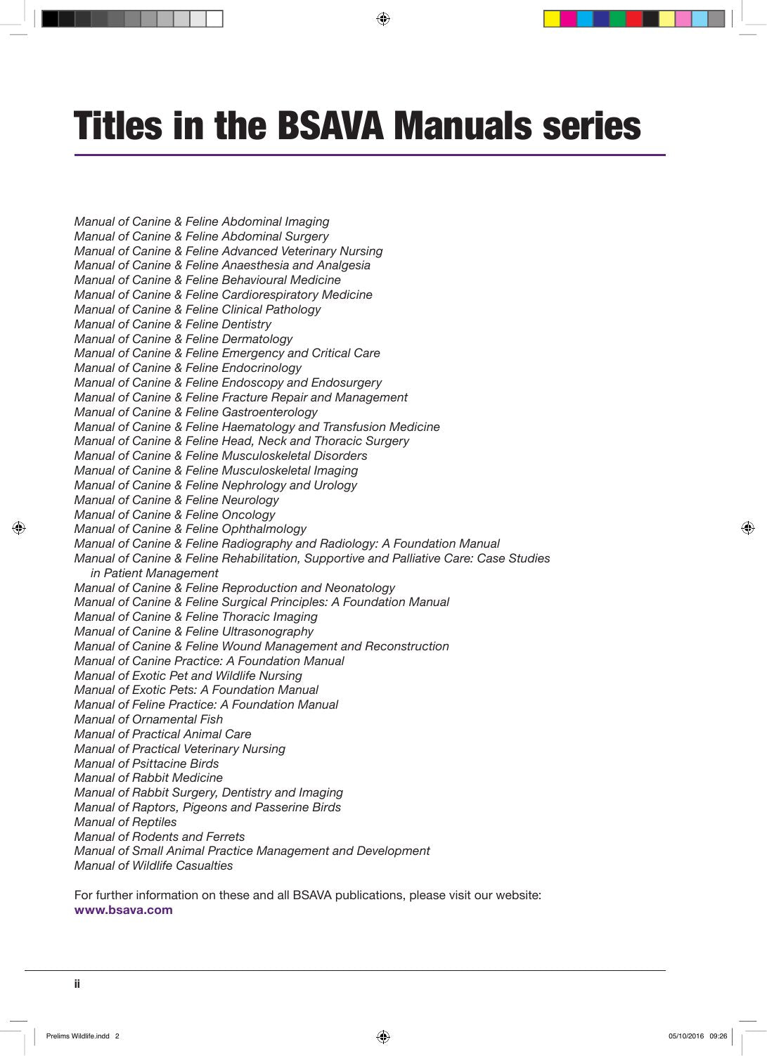 Look Inside sample page 3 - Bsava Manual Of Wildlife Casualties 2nd Edition