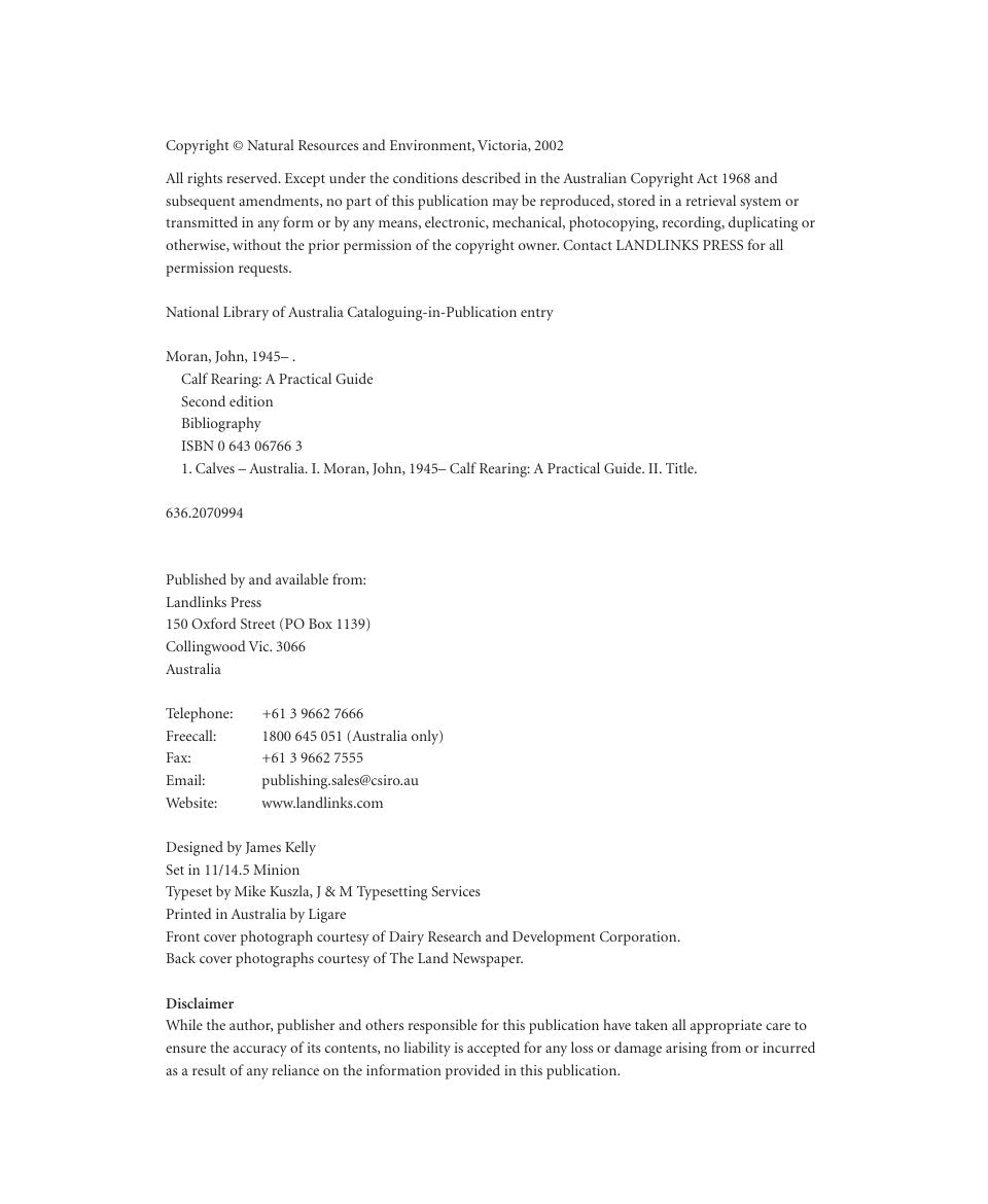 Look Inside sample page 3 - Calf Rearing A Practical Guide 2Nd Edition