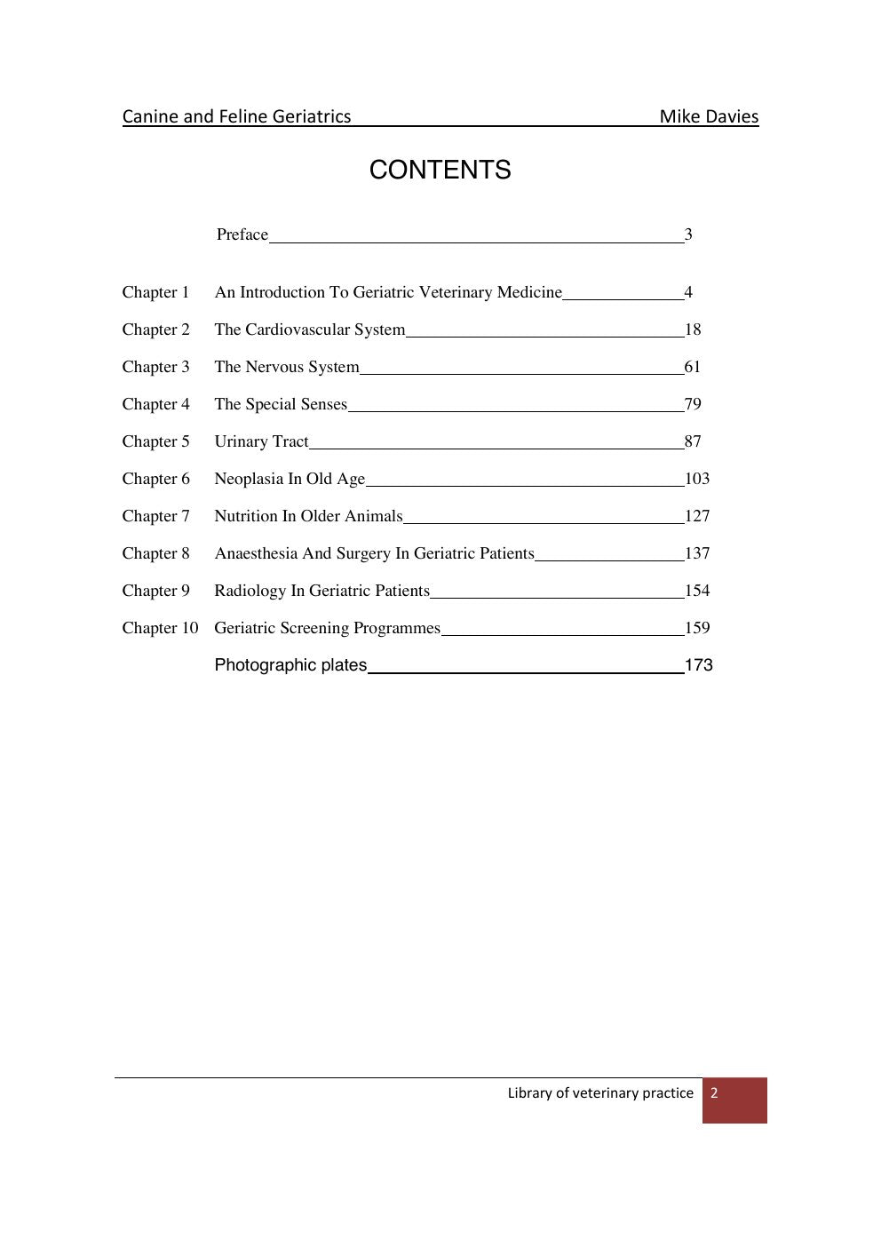 Look Inside sample page 2 - Canine And Feline Geriatrics