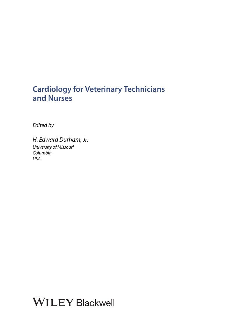 Look Inside sample page 2 - Cardiology For Veterinary Technicians And Nurses