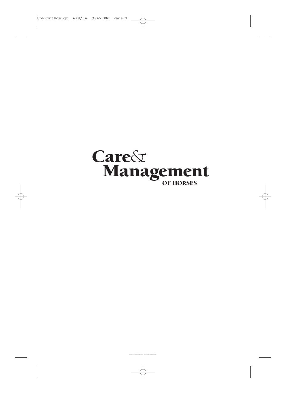 Look Inside sample page 2 - Care And Management Of Horses A Practical Guide For The Horse Owner