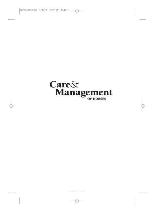 Look Inside sample page 2 - Care And Management Of Horses A Practical Guide For The Horse Owner