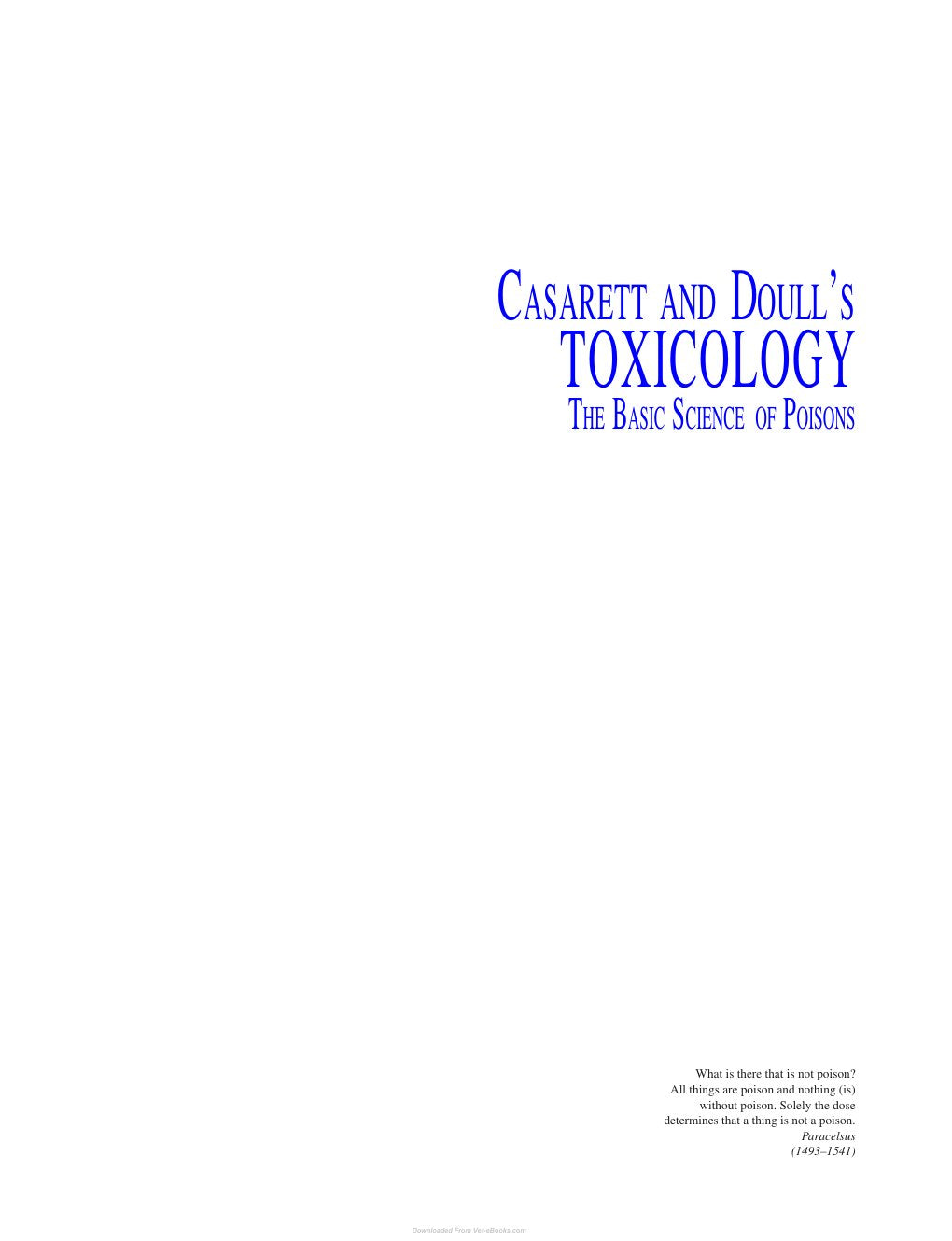 Look Inside sample page 2 - Casarett Doulls Toxicology The Basic Science Of Poisons 9Th Edition