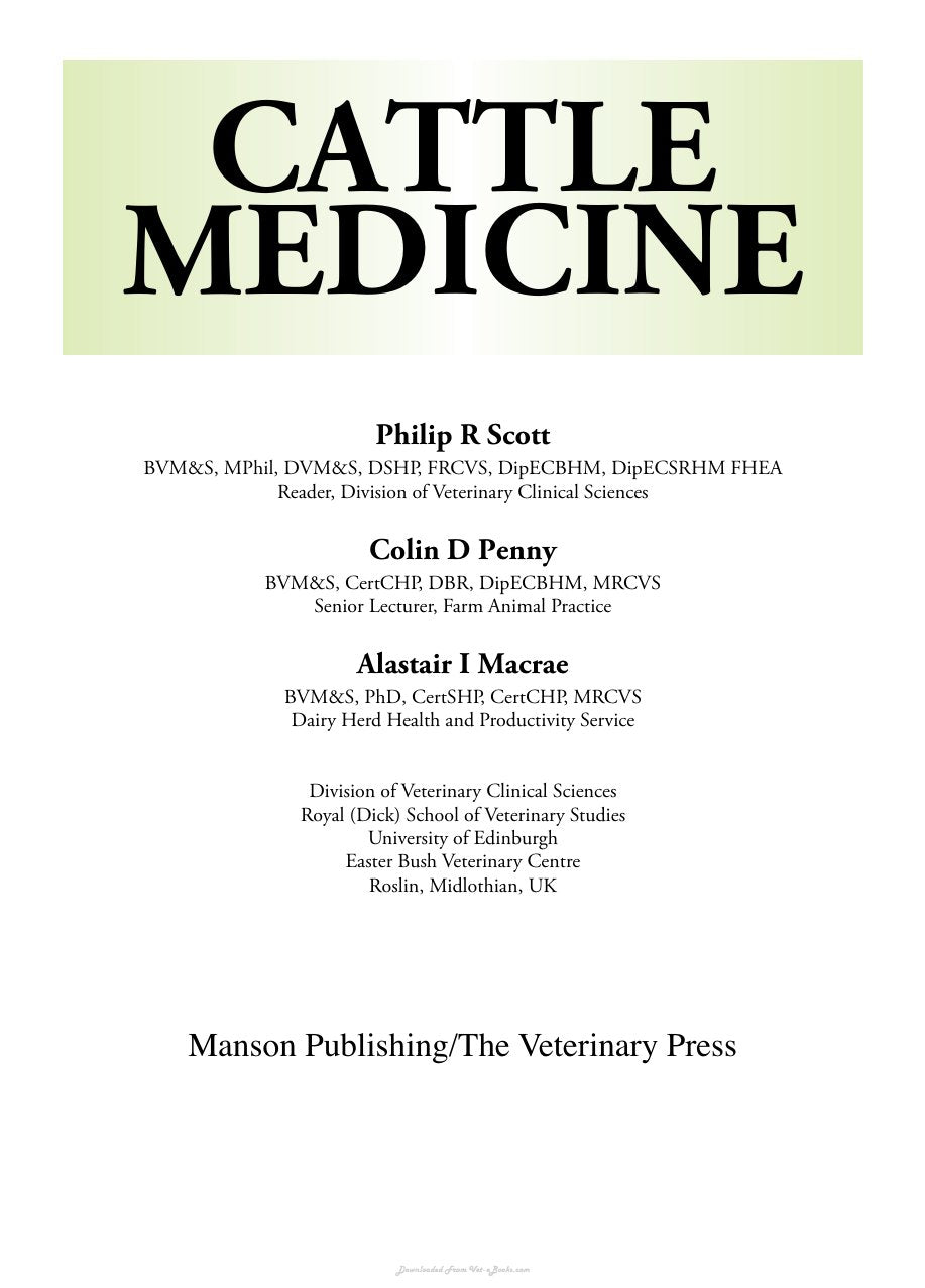 Look Inside page 2 - Cattle Medicine 1St Edition