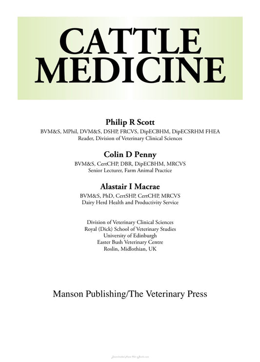 Look Inside page 2 - Cattle Medicine 1St Edition