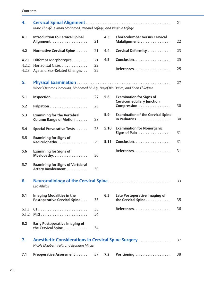 Look Inside page 10 - Cervical Spine Surgery: Principles and Techniques