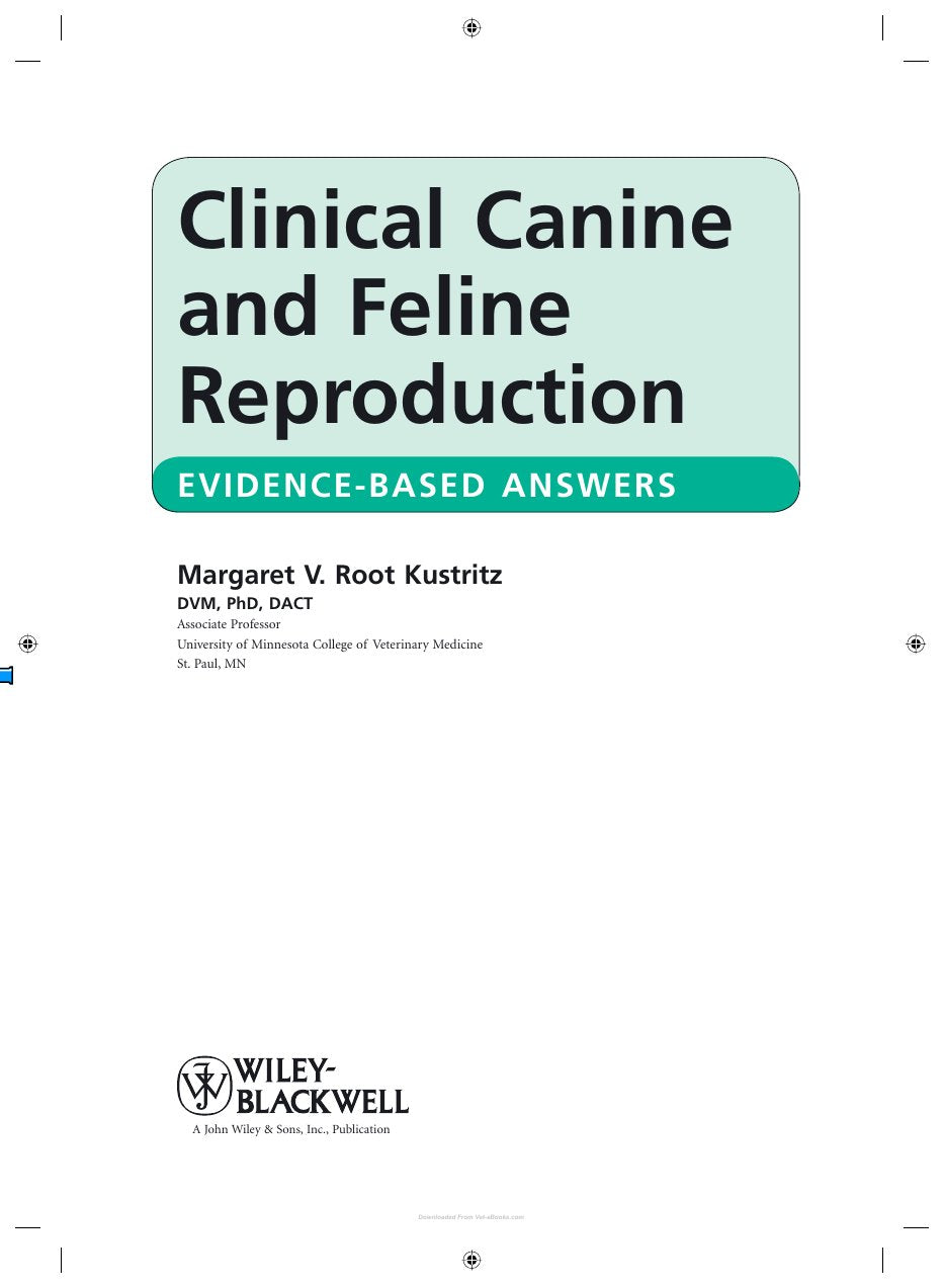 Look Inside page 2 - Clinical Canine And Feline Reproduction Evidence Based Answers