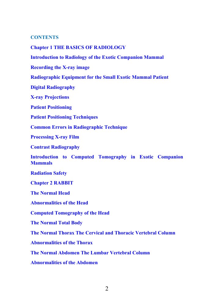 Look Inside sample page 2 - Clinical Radiology Of Exotic Companion Mammals