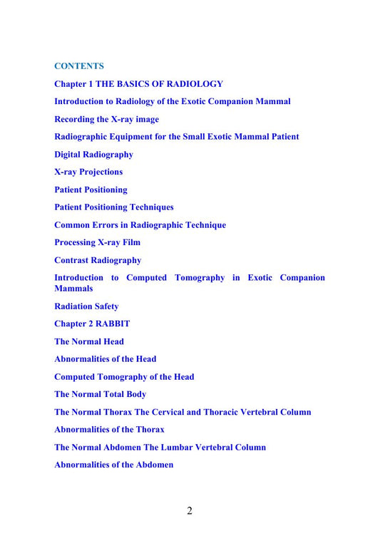 Look Inside sample page 2 - Clinical Radiology Of Exotic Companion Mammals