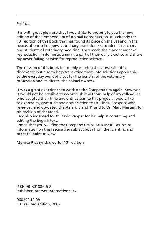 Look Inside sample page 3 - Compendium Of Animal Reproduction 10Th Revised Edition