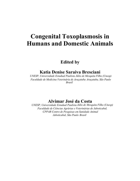 Look Inside sample page 2 - Congenital Toxoplasmosis In Humans And Domestic Animals