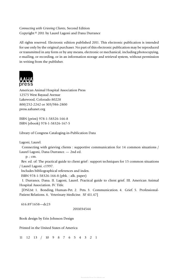 Look Inside sample page 3 - Connecting with Grieving Clients, Supportive Communication for Fourteen Common Situations, 2nd Editi