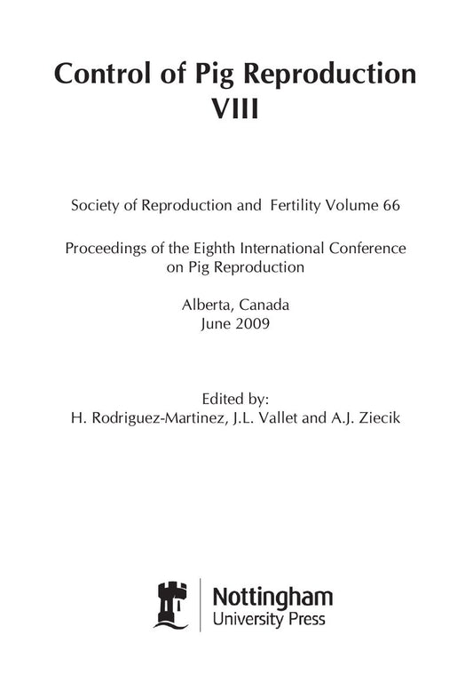 Look Inside sample page 2 - Control Of Pig Reproduction Viii