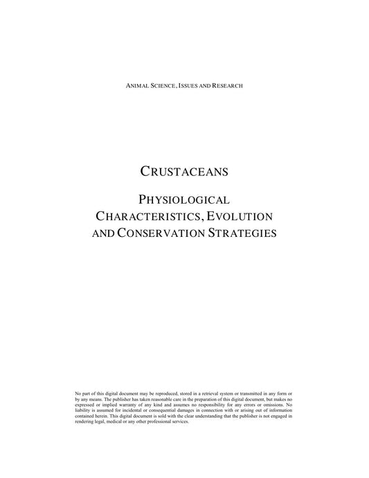 Look Inside sample page 2 - Crustaceans Physiological Characteristics Evolution And Conservation Strategies