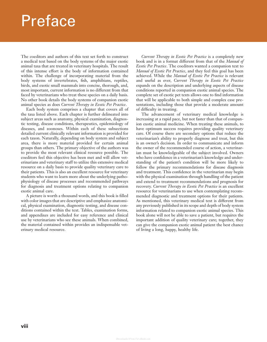 Preview page of Current Therapy in Exotic Pet Practice