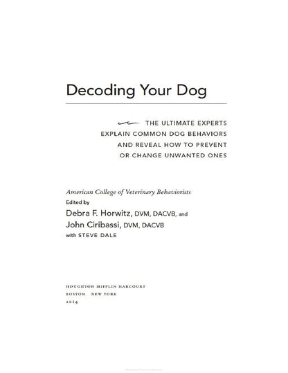 Look Inside sample page 2 - Decoding Your Dog