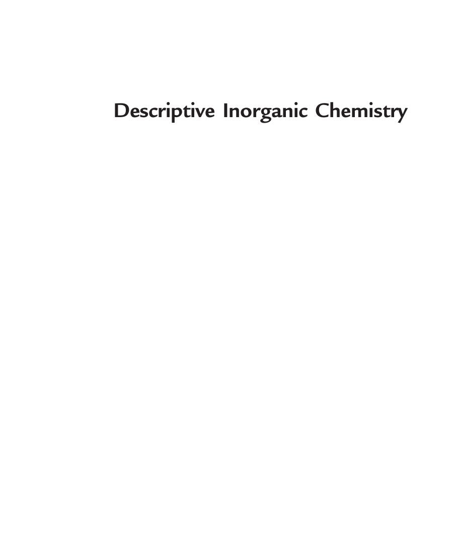Look Inside sample page 2 - Descriptive Inorganic Chemistry 2nd Edition