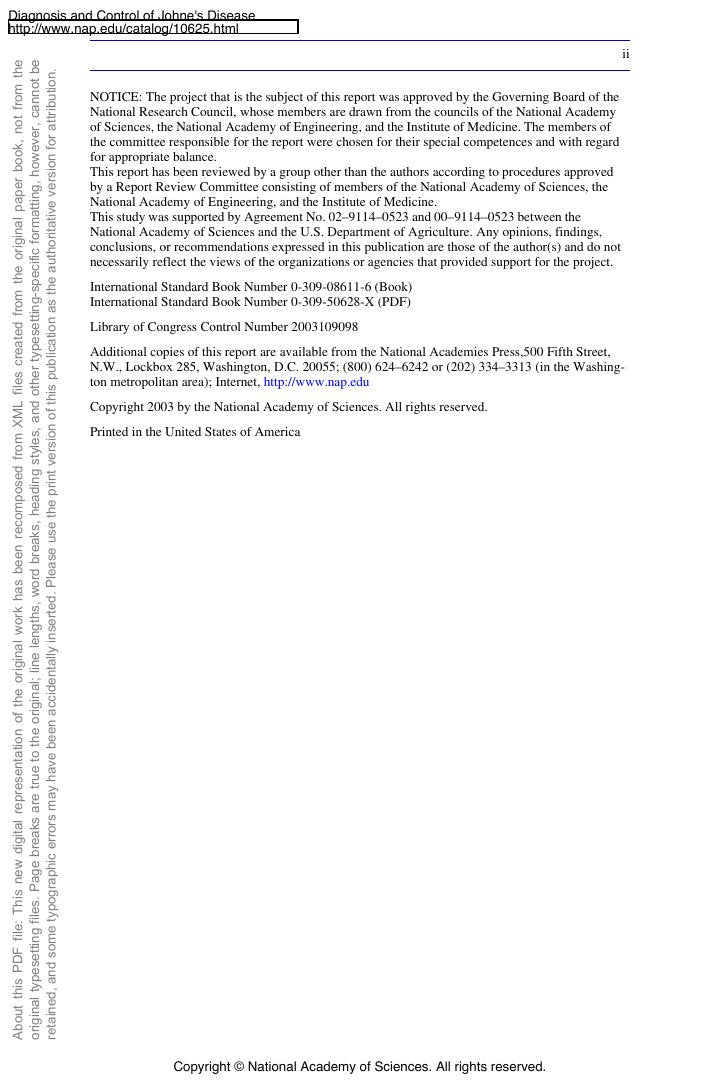 Look Inside sample page 3 - Diagnosis And Control Of Johnes Disease