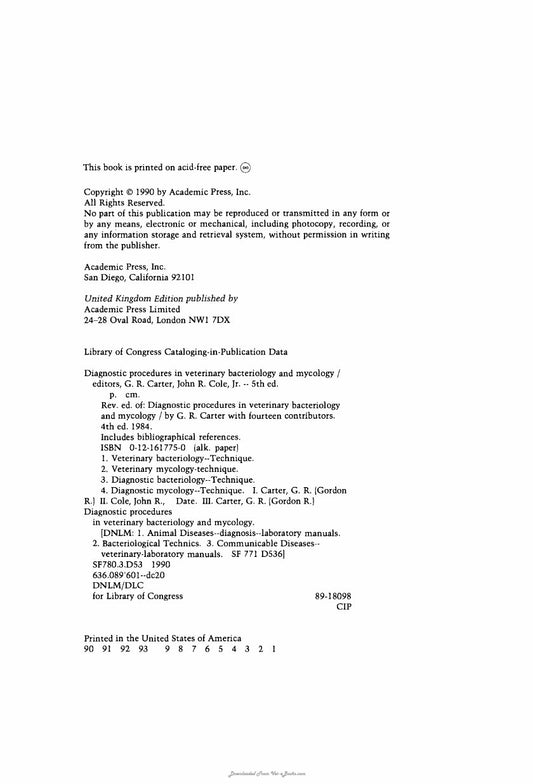 Look Inside sample page 2 - Diagnostic Procedures In Veterinary Bacteriology And Mycology 5Th Edition