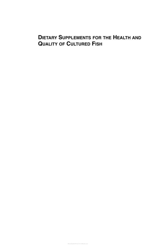 Look Inside sample page 2 - Dietary Supplements For The Health And Quality Of Cultured Fish