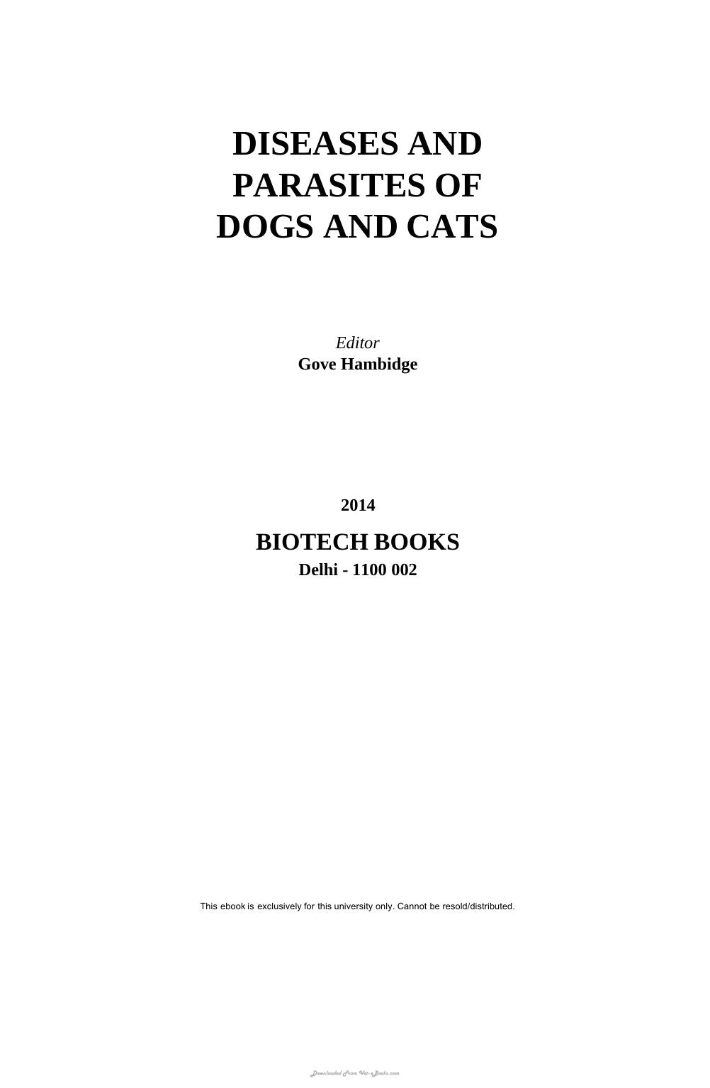 Look Inside sample page 3 - Diseases And Parasites Of Dogs And Cats
