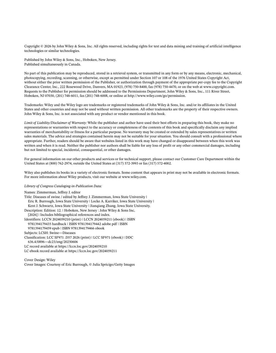 Preview page of Diseases of Swine 12th Edition