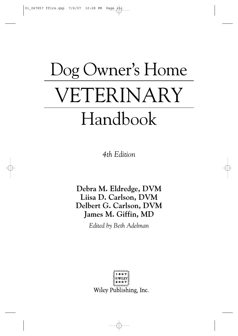 Look Inside sample page 2 - Dog Owners Home Veterinary Handbook