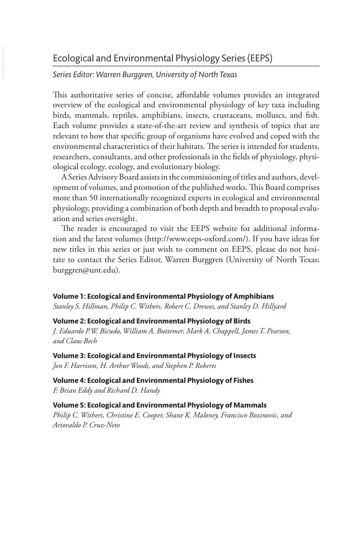 Look Inside sample page 3 - Ecological And Environmental Physiology Of Mammals