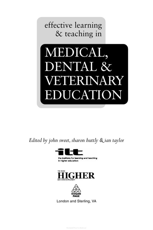 Look Inside page 2 - Effective Learning And Teaching In Medical Dental And Veterinary Education