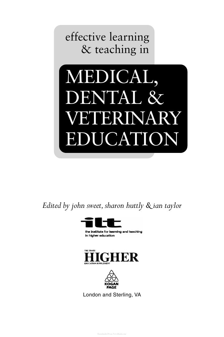 Look Inside page 2 - Effective Learning And Teaching In Medical Dental And Veterinary Education