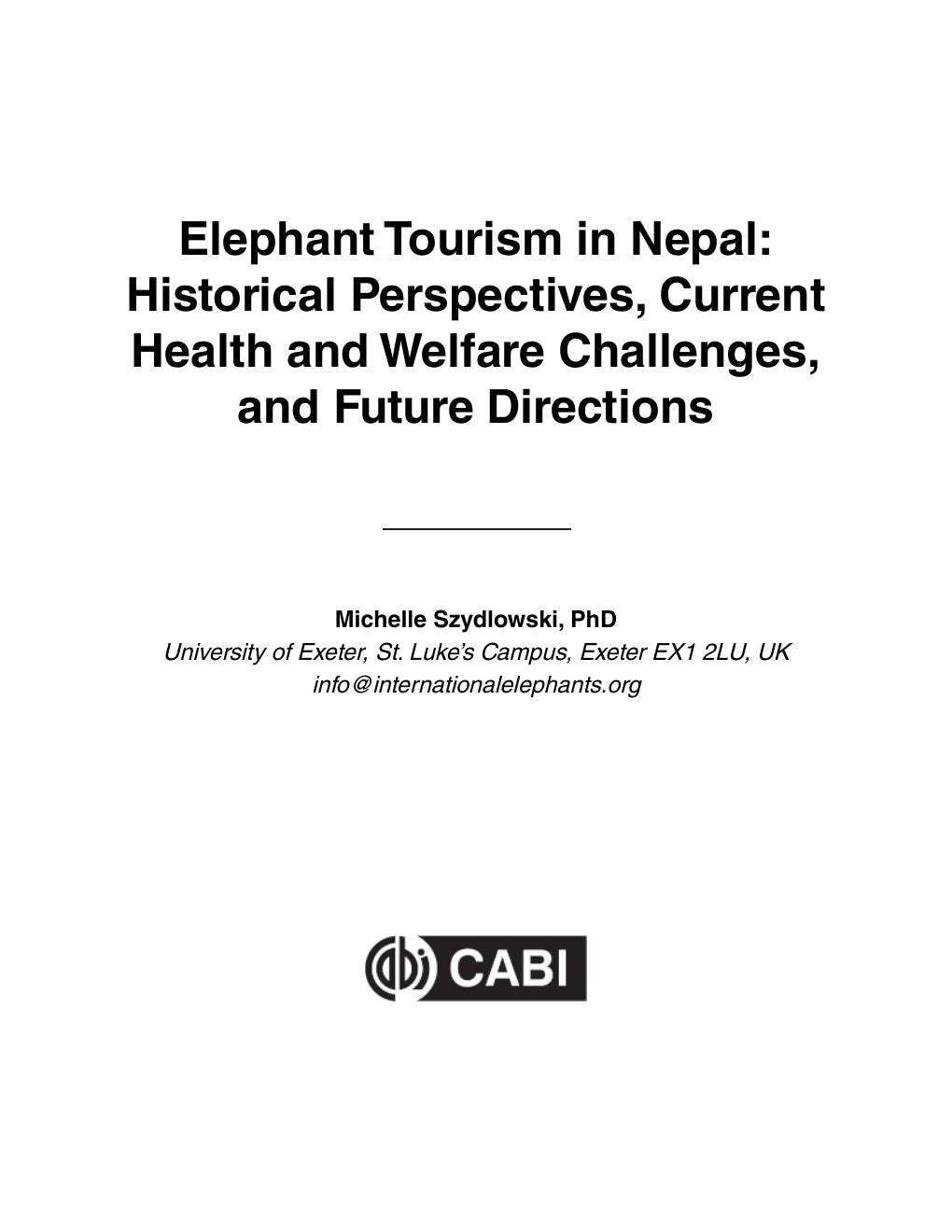 Look Inside sample page 3 - Elephant Tourism In Nepal Historical Perspectives Current Health And Welfare Challenges And Future Directions