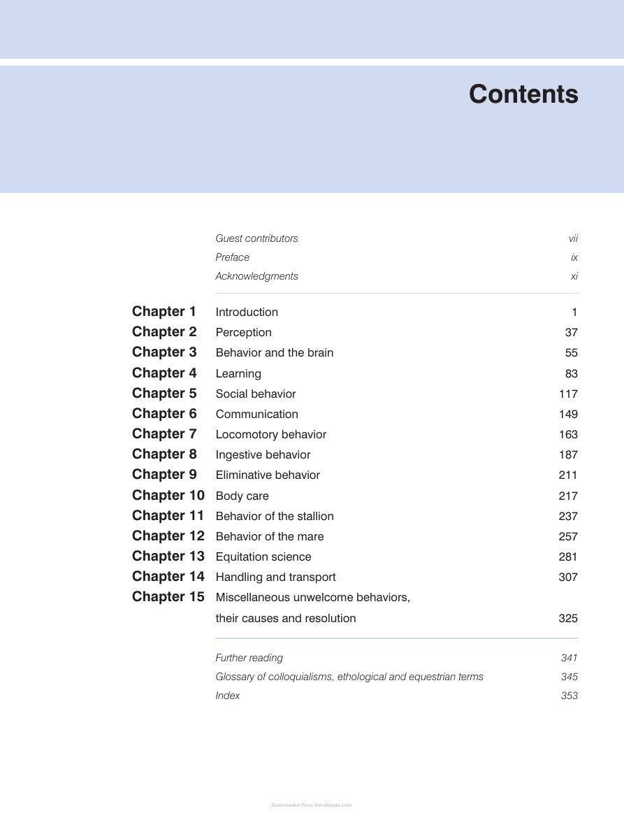 Look Inside page 6 - Equine Behavior A Guide For Veterinarians And Equine Scientists 2Nd Edition