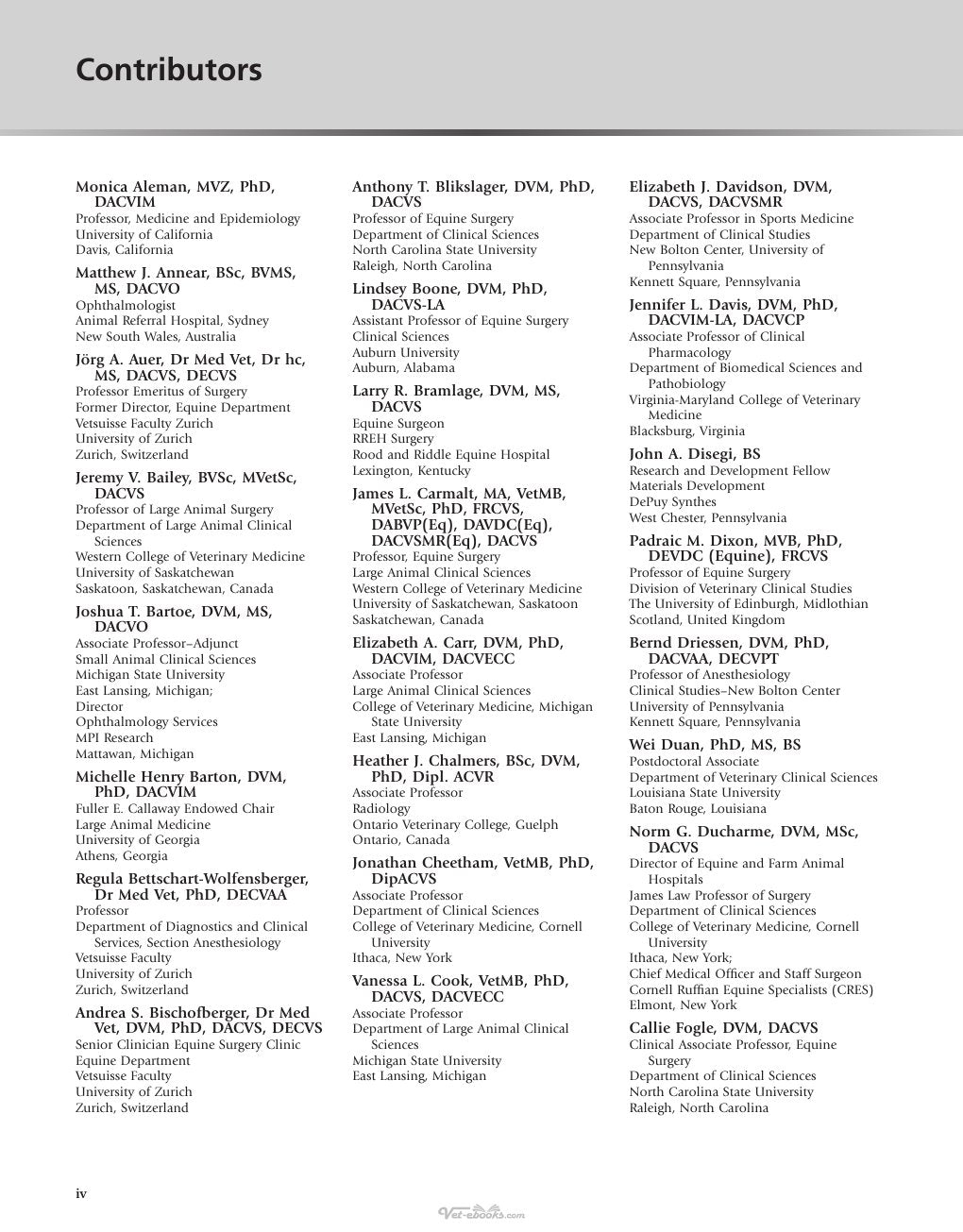 Look Inside page 6 - Equine Surgery 5Th Edition