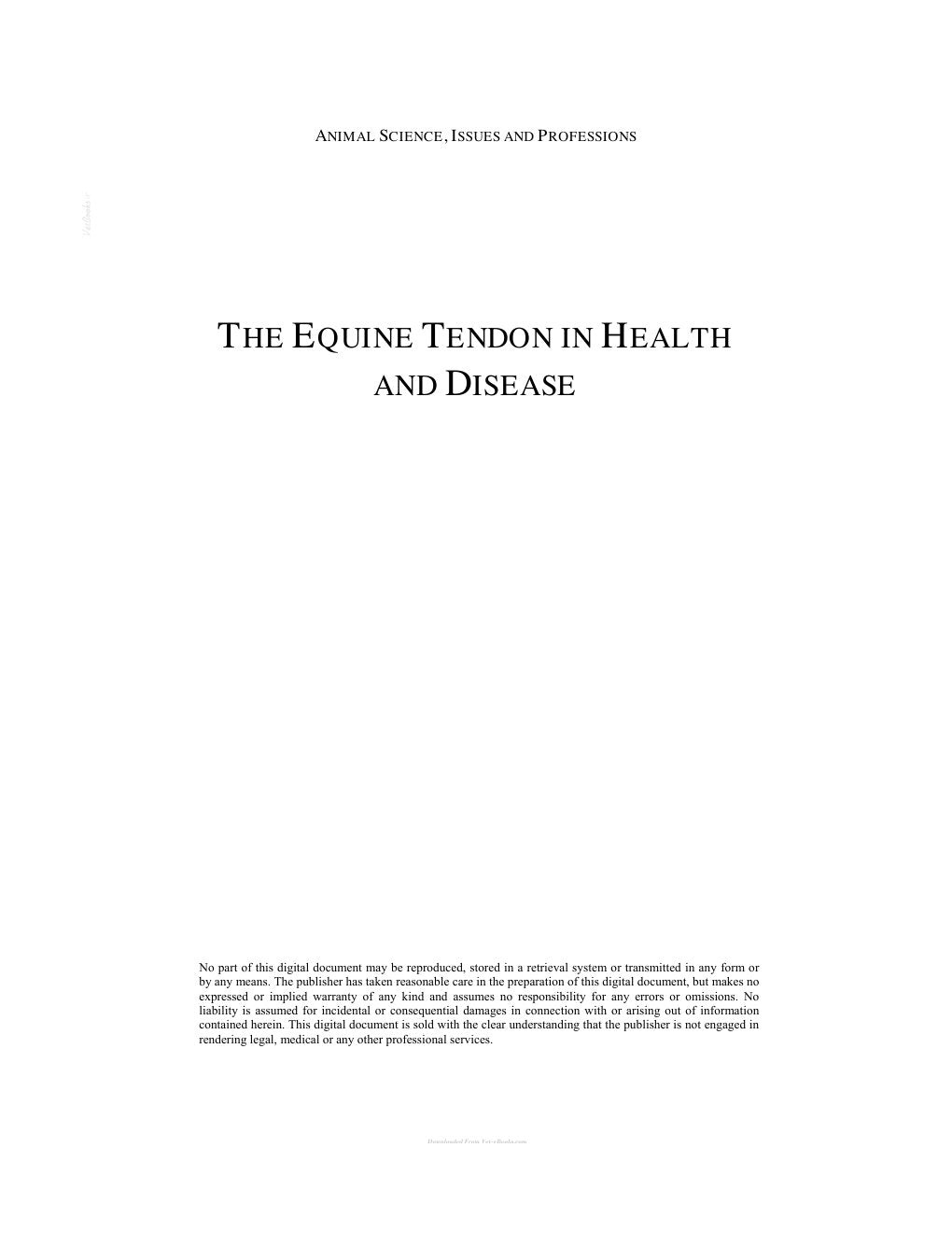 Look Inside sample page 2 - Equine Tendon In Health And Disease
