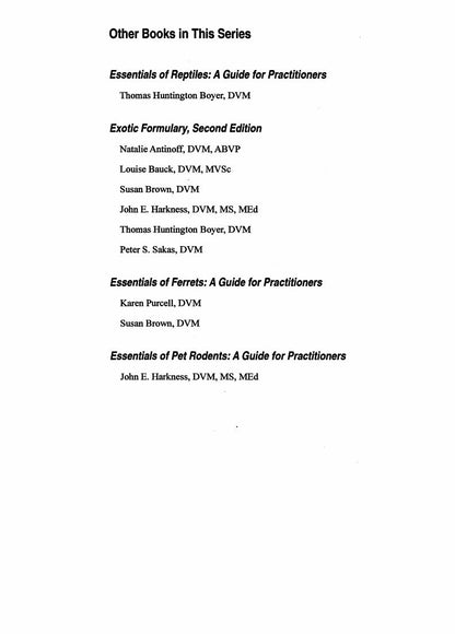 Look Inside page 5 - Essentials of Avian Medicine: A Guide for Practitioners 2nd Edition