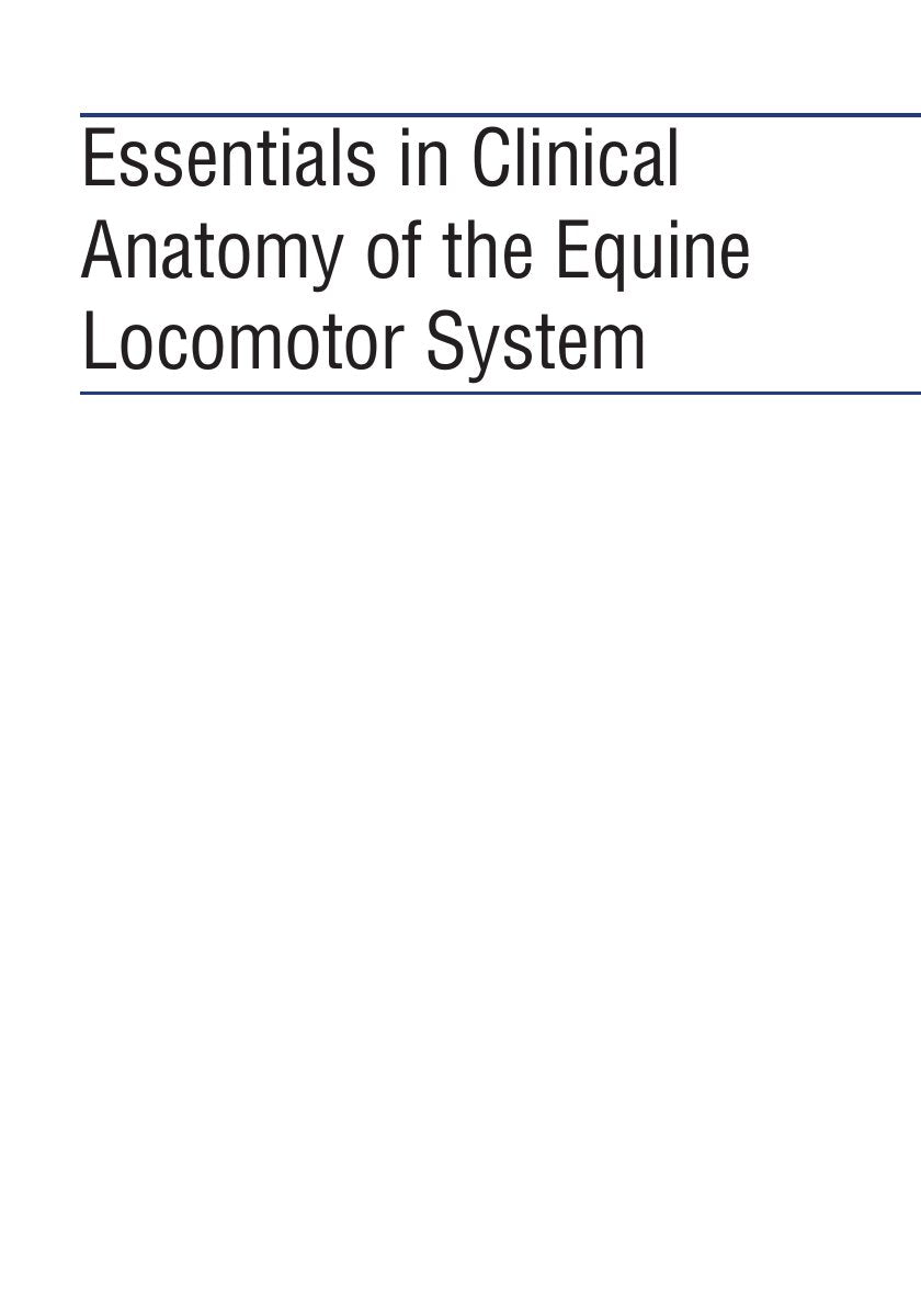 Look Inside sample page 2 - Essentials Of Clinical Anatomy Of The Equine Locomotor Systems