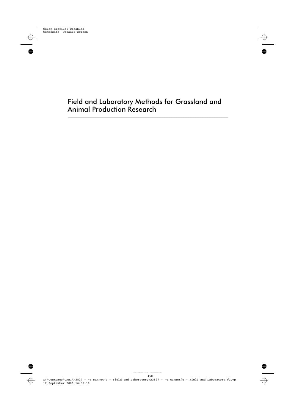 Look Inside sample page 2 - Field And Laboratory Methods For Grassland And Animal Production Research