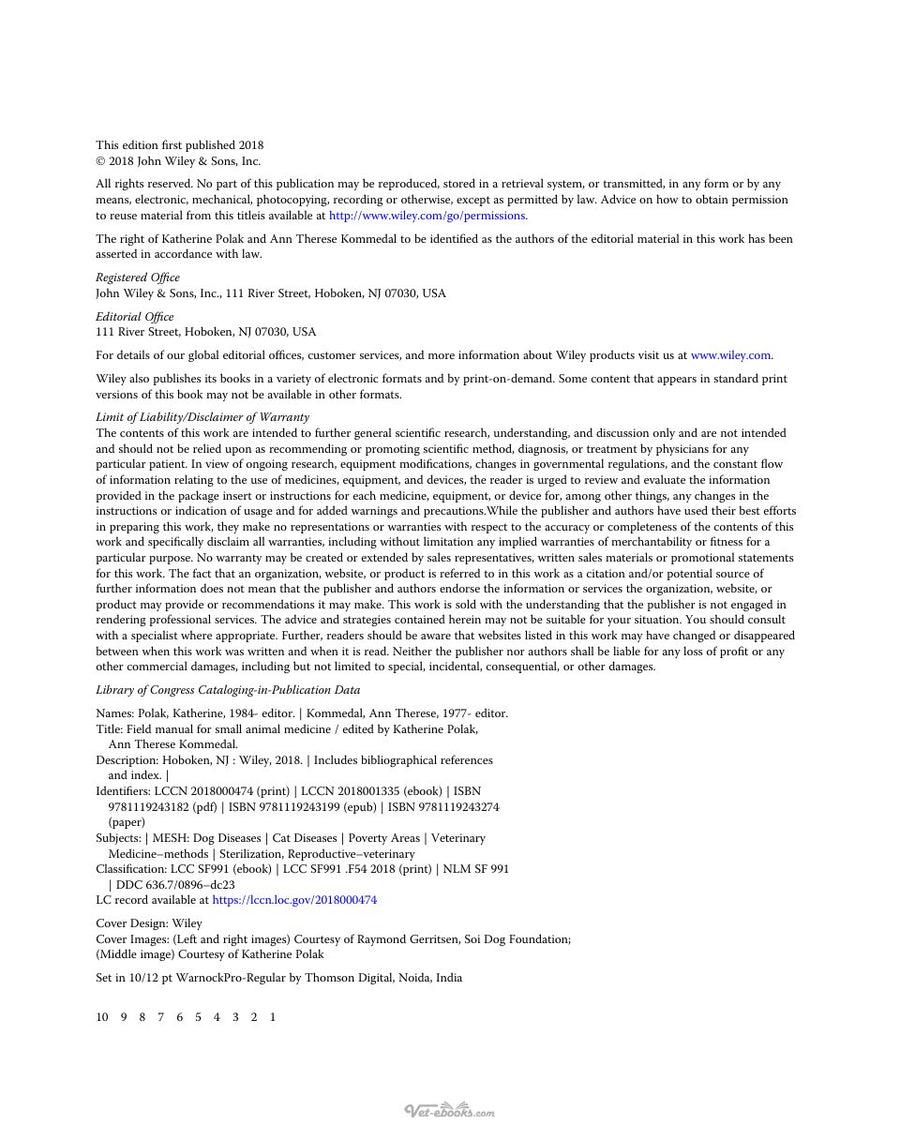 Preview page of Field Manual for Small Animal Medicine