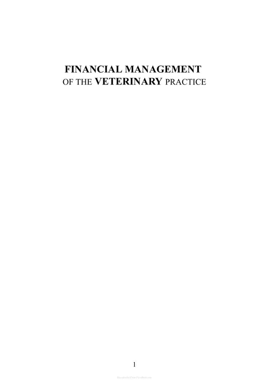 Look Inside sample page 2 - Financial Management Of The Veterinary Practice