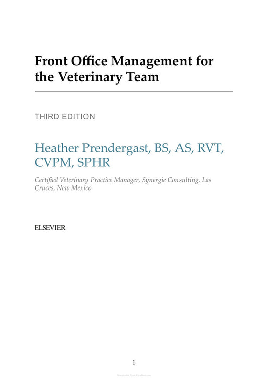 Look Inside sample page 2 - Front Office Management For The Veterinary Team 3Rd Edition