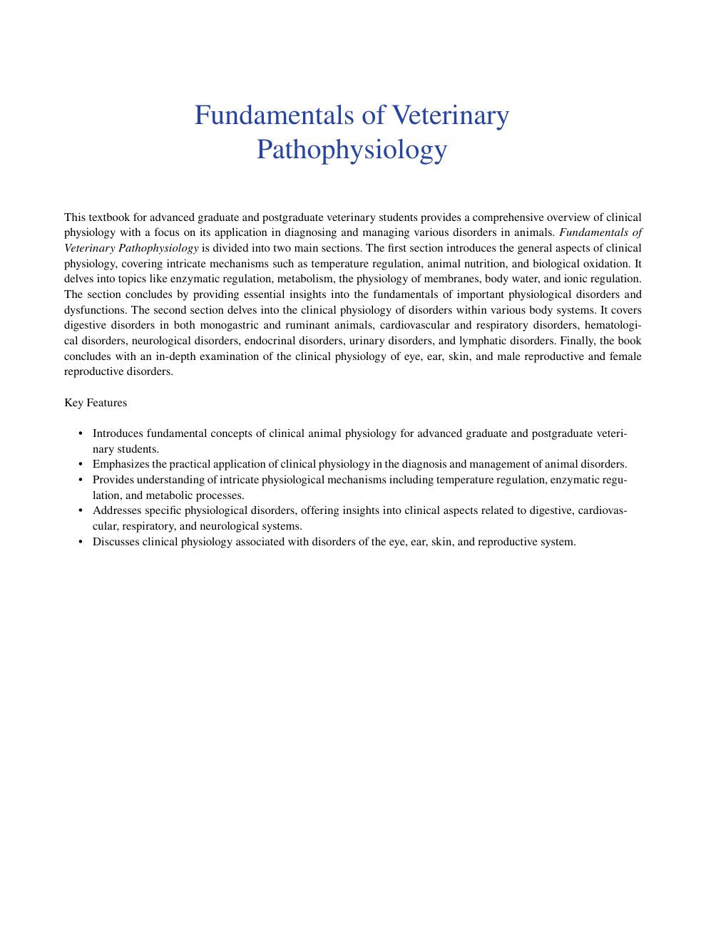 Look Inside sample page 2 - Fundamentals Of Veterinary Pathophysiology