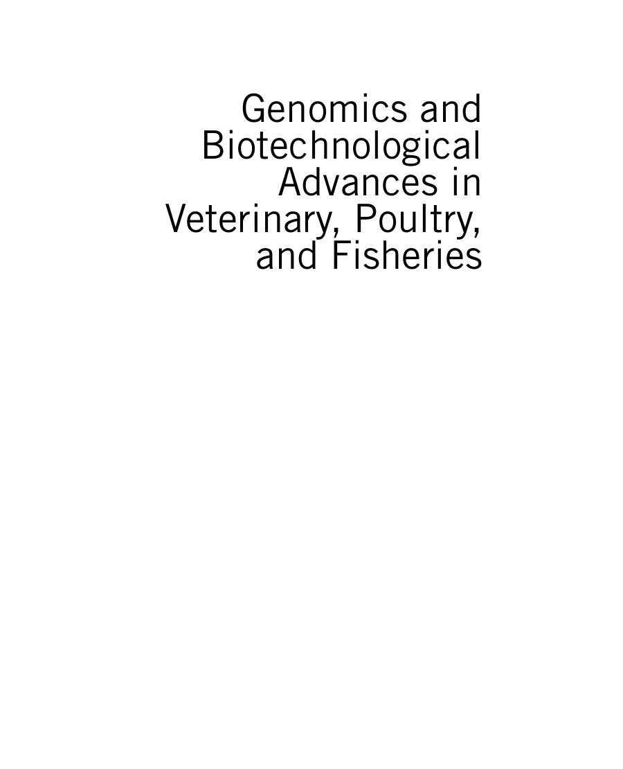 Look Inside sample page 2 - Genomics And Biotechnological Advances In Veterinary Poultry And Fisheries