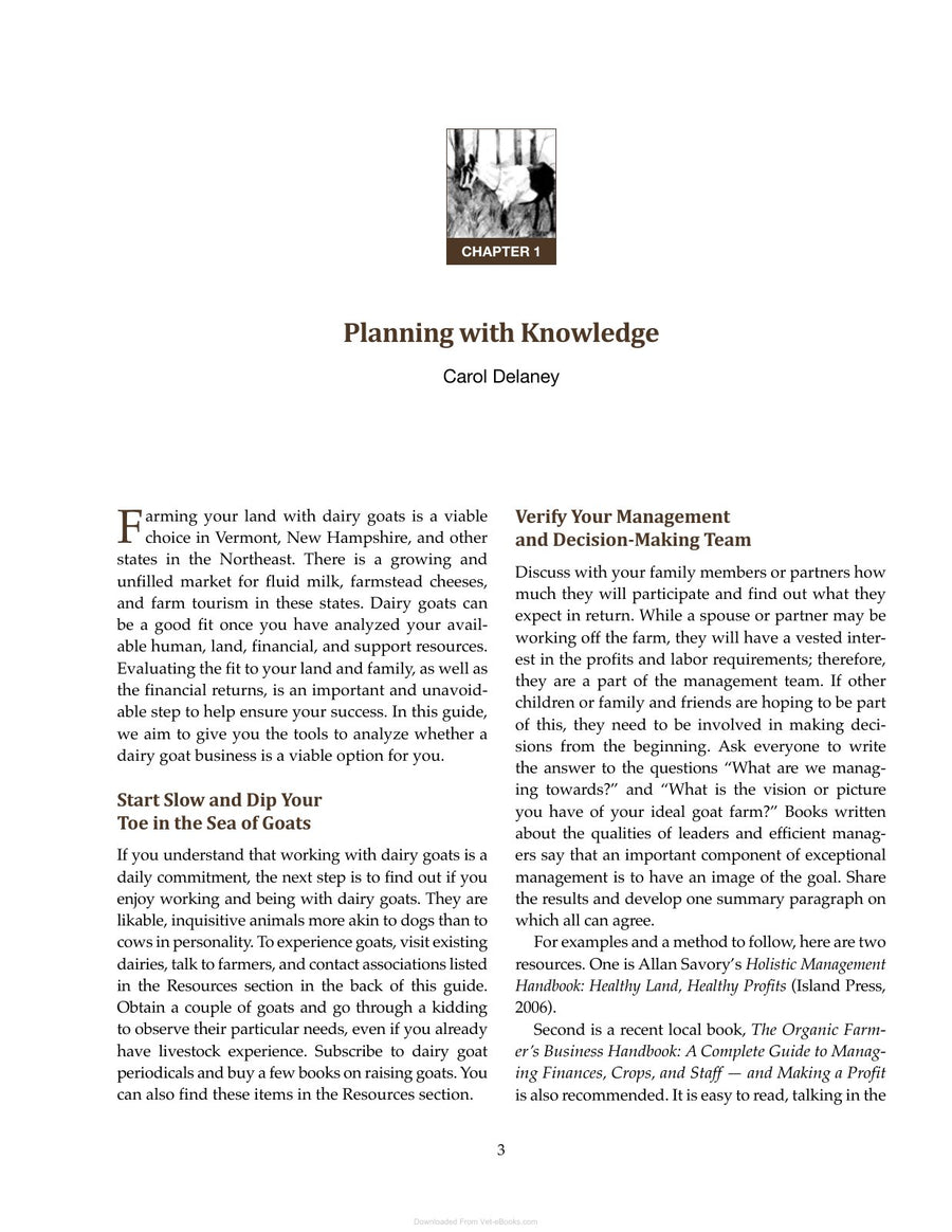 Preview page of Guide to Starting a Commercial Goat Dairy