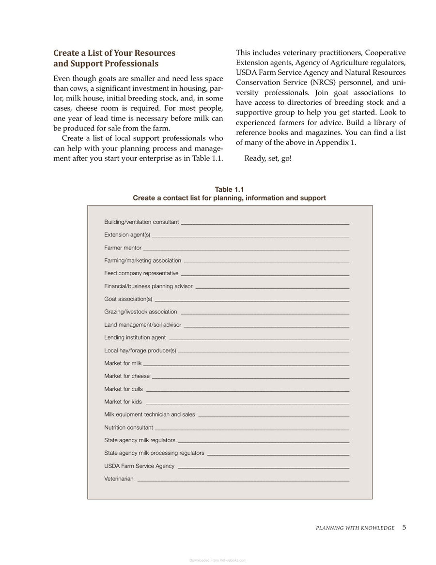 Preview page of Guide to Starting a Commercial Goat Dairy