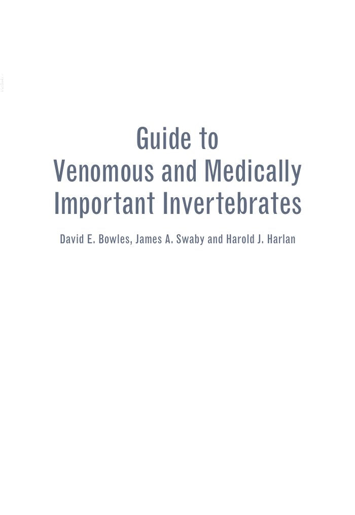 Look Inside sample page 2 - Guide To Venomous And Medically Important Invertebrates