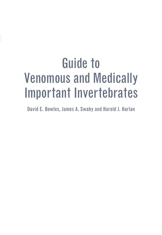 Look Inside sample page 2 - Guide To Venomous And Medically Important Invertebrates